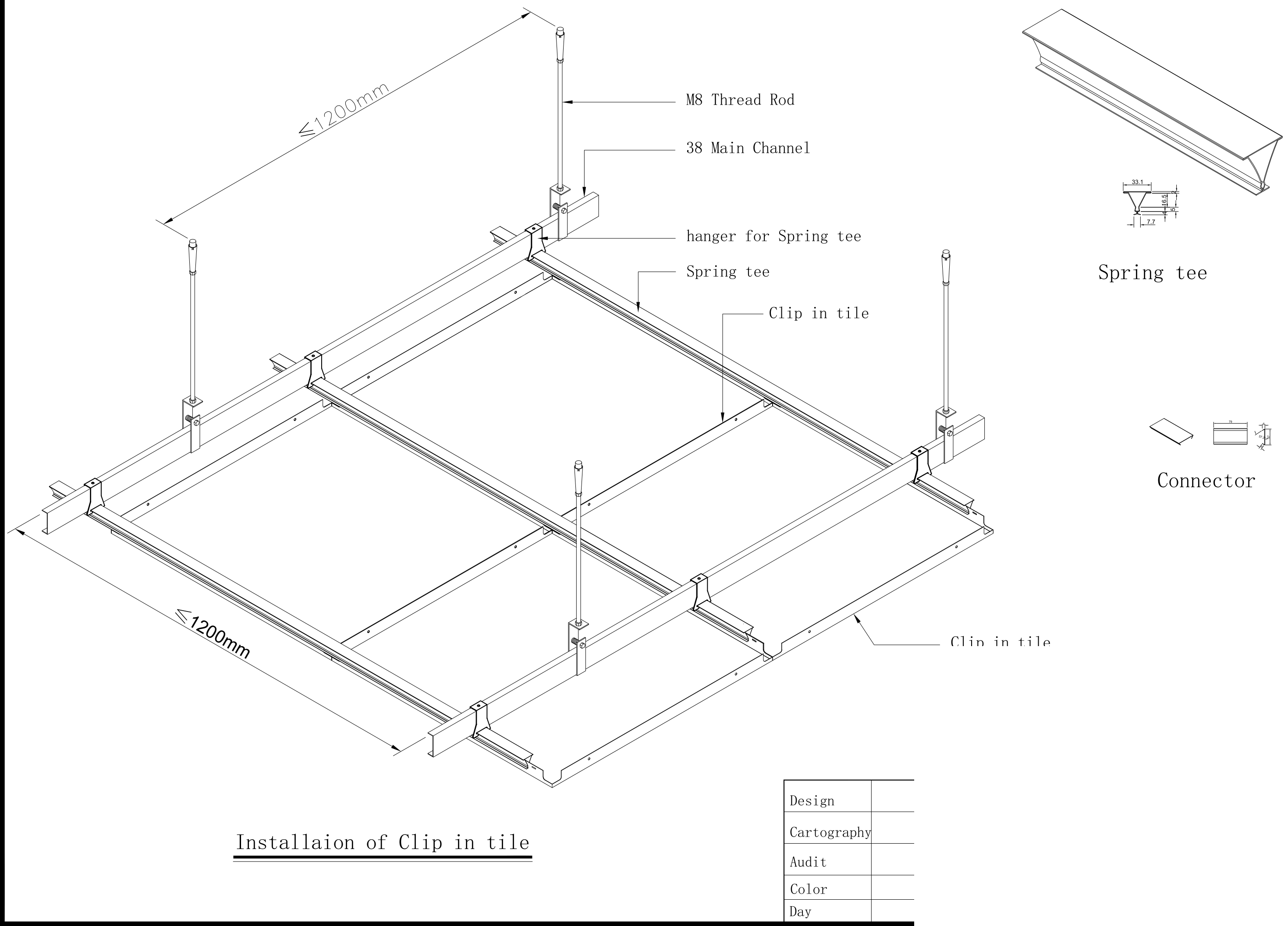 Lay-in tile ceiling